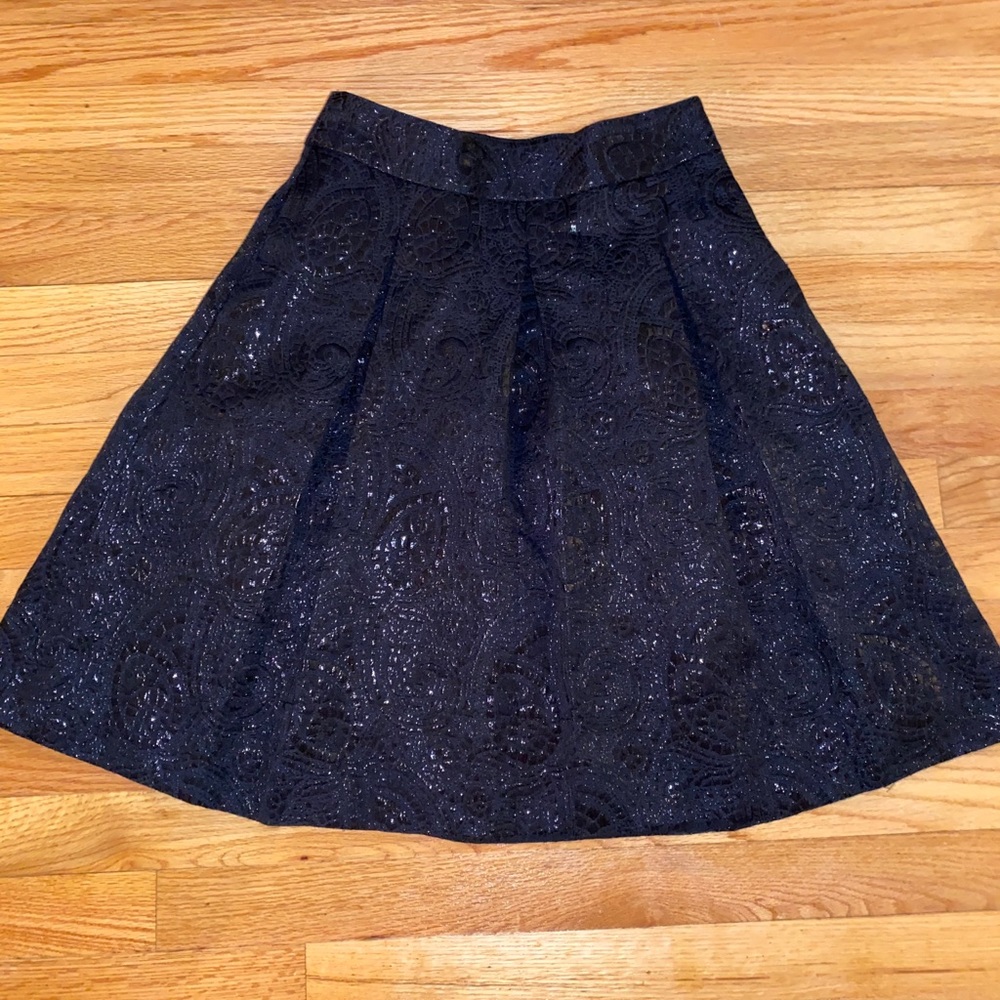 Banana Republic Pleated Patterned Skirt